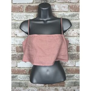 Reformation Linen Pink Crop Top Spaghetti Straps Women's Sz 6